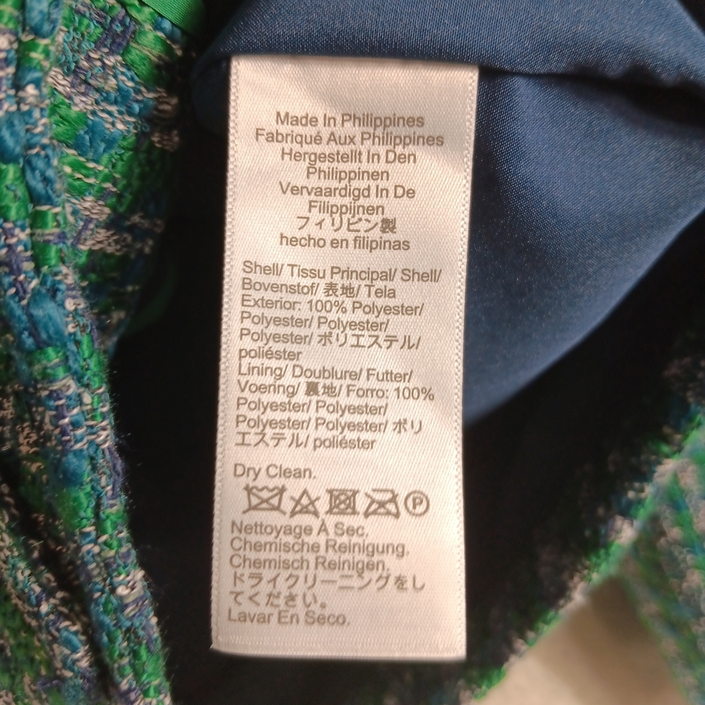 J. Crew Tweed Lady Jacket Womens 16 Green Textured Gold Creat Buttons Career - Picture 3 of 13